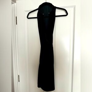 Black velvet dress with hard necklace detail